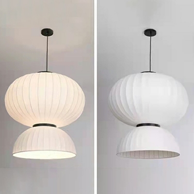 Ultra-Modern Down Lighting Silk Material Hanging Light Fixtures for Living Room