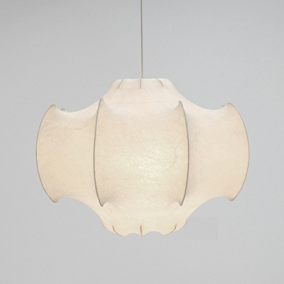 Ultra-Modern Down Lighting White Silk Material Hanging Light Fixtures for Living Room