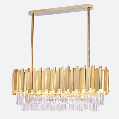 1-Light Chandelier Lamp Modern Style Rectangle Shape Metal Hanging Pendant Ceiling Lights
