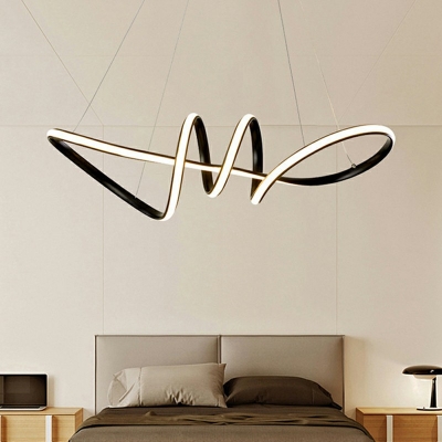 1-Light Hanging Chandelier Minimalism Style Ring Shape Metal Pendant Lights
