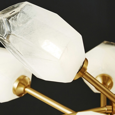 18 Lights Designer Ice Cake Chandelier Lighting Fixtures Frosted Glass Hanging Chandelier