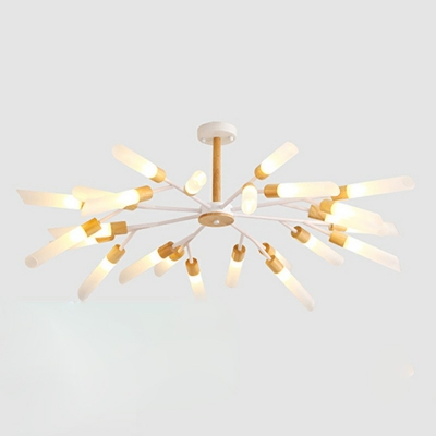 24 Lights Dispersed Shade Hanging Light Modern Style Glass Pendant Light for Dining Room
