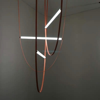 3-Light Pendant Chandelier Minimalism Style Liner Shape Glass Hanging Light Fixtures