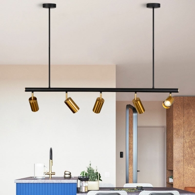 5 Lights Modern Island Lighting Fixtures Brozne Minimalism Hanging Ceiling Light for Dinning Room