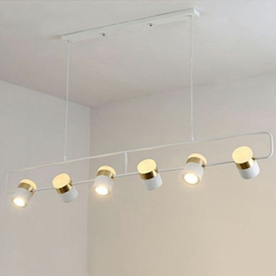 6 Lights Contemporary Linear Island Chandelier Lights Metal Ceiling Pendant Light
