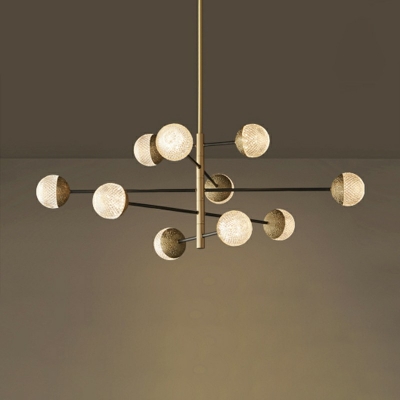 8 Lights Minimalism Sputnik Light Fixture Copper Ball Hanging Pendant Lights