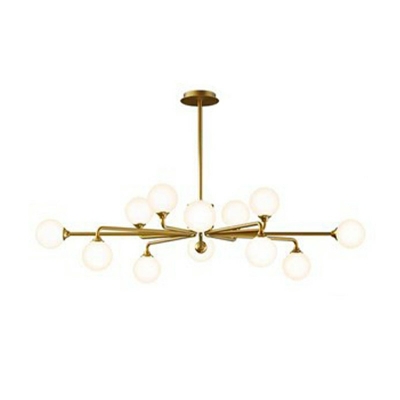 American Style Chandelier 12 Head Glass Ceiling Chandelier for Cafe Living Room