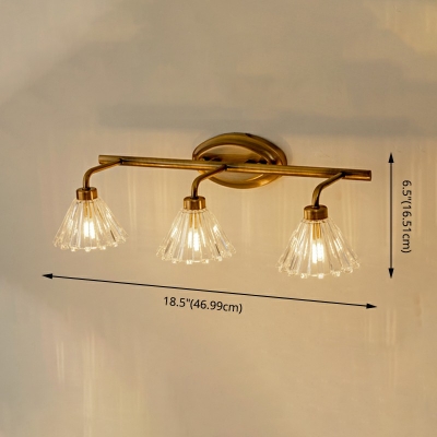 American Style LED Wall Light 3 Lights Postmodern Style Metal Glass Wall Sconce Light for Dressing Table