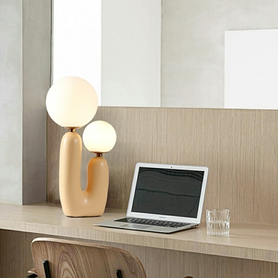 Contemporary Table Lamp Glass 2 Light Night Table Lamps for Bedroom Living Room