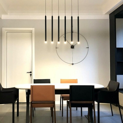 Modern Drop Pendant 6 Light Black Color Pendant Lighting for Bedroom Living Room
