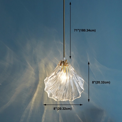 Shell Glass Pendant Ceiling Lights Modern 1 Light Creative Bedroom Suspension Pendant