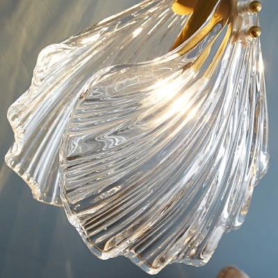 Shell Glass Pendant Ceiling Lights Modern 1 Light Creative Bedroom Suspension Pendant