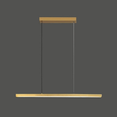 1-Light Island Chandelier Lights Modern Style Liner Shape Metal Hanging Light Fixtures