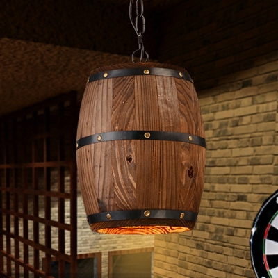 1-Light Pendant Lighting Industrial Style Bucket Shape Metal Pendulum Lights