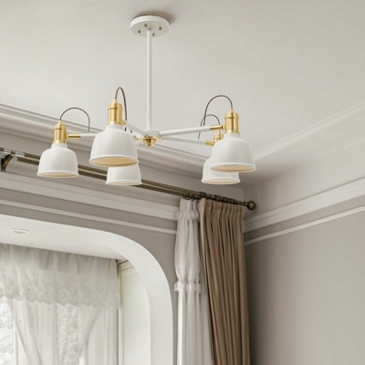 5 Lights Flared Shade Hanging Light Modern Style Metal Pendant Light for Dining Room