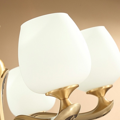 9-Light Chandelier Lighting Fixtures Transitional Style Cup Shape Metal Hanging Light Kit