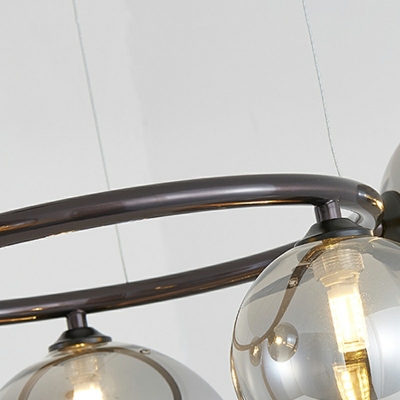 9 Lights Contemporary Globe-Shaped Chandelier Lighting Fixtures Glass Suspension Pendant Light