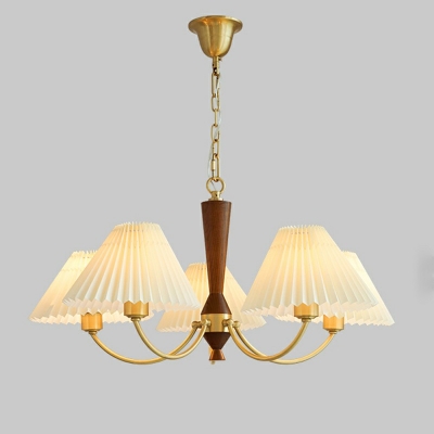 American Style Chandelier 5 Head Fabric Ceiling Chandelier for Cafe Living Room