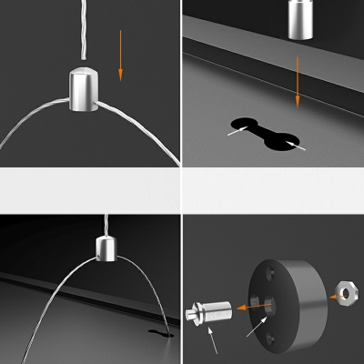 Contemporary Acrylic Island Lighting Fixtures Rectangular Metal Chandelier Light Fixture