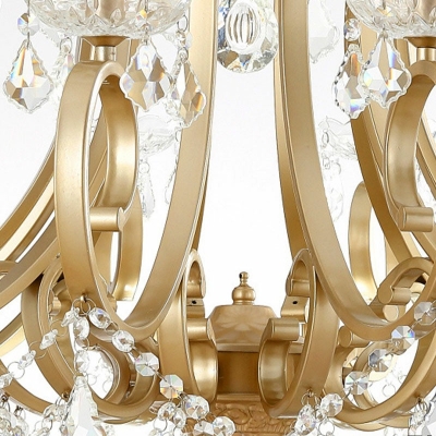 European Chandelier Lighting Fixtures Clear K9 Crystal 6 Lights Elegant Chandelier Lamp for Living Room