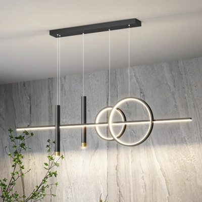 LED Lights Modern Chandelier Lighting Fixtures 5 Light Metal Minimalism Hanging Pendant for Dinning Room