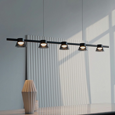 Modern Style LED Pendant Light 5 Lights Nordic Style Metal Glass Chandelier Light for Dinning Room
