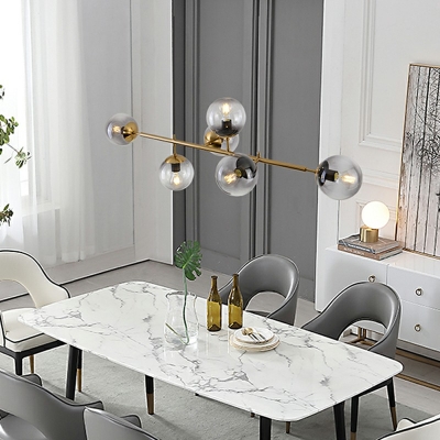 Modern Style LED Pendant Light 6 Lights Nordic Style Metal Glass Chandelier Light for Dinning Room