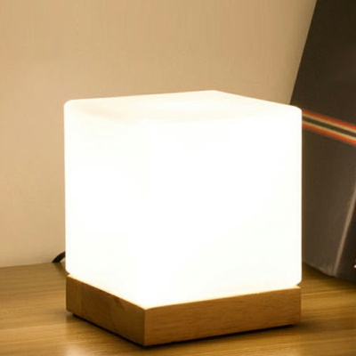 Modernism Table Lamp 1 Light White Color Glass Nights and Lamp for Bedroom