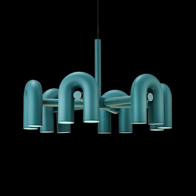 Nordic Style Metal Cluster Pendant Elongated Pipes Multi Pendant Ceiling Light Fixture