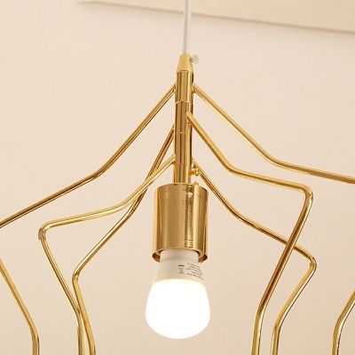 1 Light Gold Industrial Hanging Light Fixtures Vintage Dinning Room Suspension Pendant Light