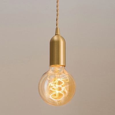 1 Light Minimalist Single Bulb Pendant Cluster Bulb Hanging Ceiling Light in Gold