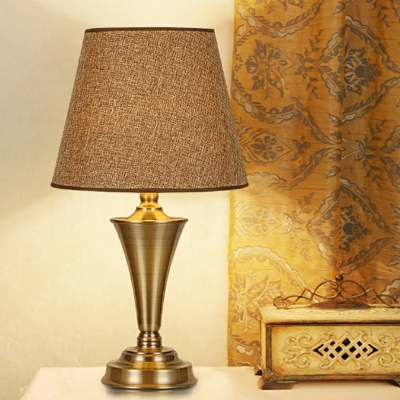 1-Light Night Table Lamps Minimalism Style Cone Shape Metal Table Light