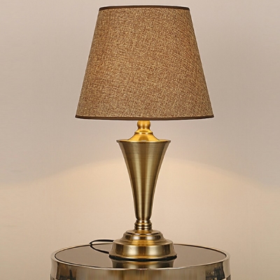 1-Light Night Table Lamps Minimalism Style Cone Shape Metal Table Light