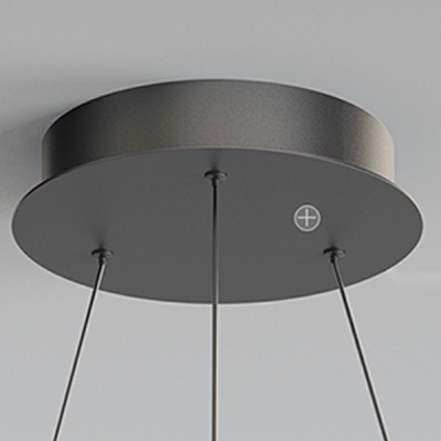 1 Light Wave Shade Hanging Light Modern Style Metal Pendant Light for Living Room