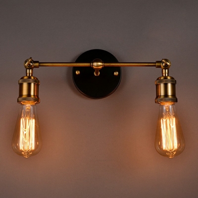 2 Lights LED Wall Sconce Industrial Style Metal Vanity Light for Dressing Table Bathroom
