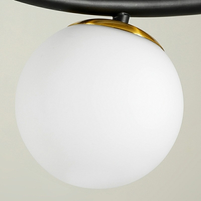 4-Light Suspension Pendant Modern Style Ball Shape Glass Chandelier Light Fixtures