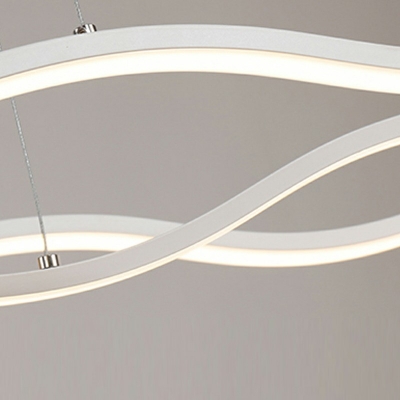 Contemporary Acrylic Island Lighting Fixtures Waves Metal Chandelier Light Fixture