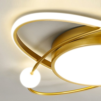 Contemporary Oval Flush Ceiling Light Fixture Multi-Ring Flush Ceiling Light