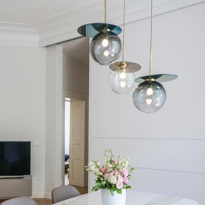 Glass Modern 1 Light Globe Pendant Light Fixtures Living Room Hanging Ceiling Light
