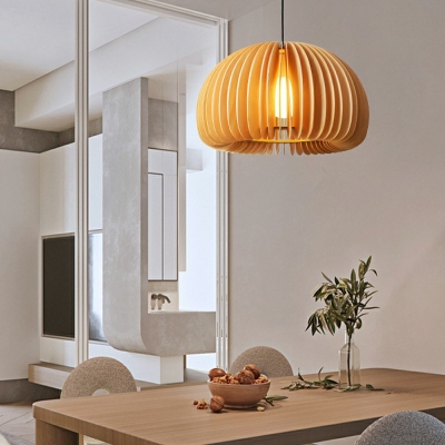 Modern Hanging Lamp Kit Wood Material 1 Light Hanging Light Fixtures for Living Room Bedroom