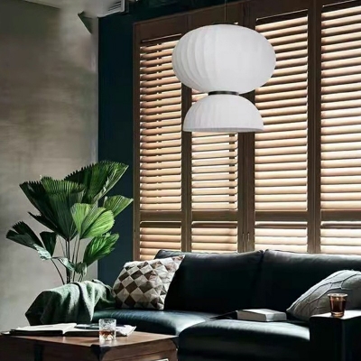 Ultra-Modern Down Lighting Silk Material Hanging Light Fixtures for Living Room