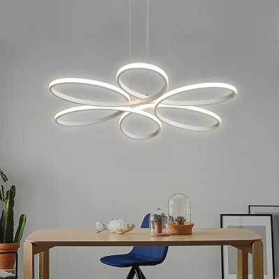 White LED Chandelier Lighting Fixtures Criss-Cross Modern Living Room Chandelier Pendant Light