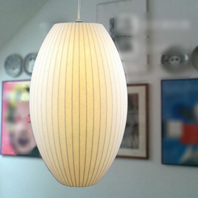  Fabric Ceiling Pendant Light White 1 Light Drum Modern Minimalism Hanging Light Fixtures for Living Room 