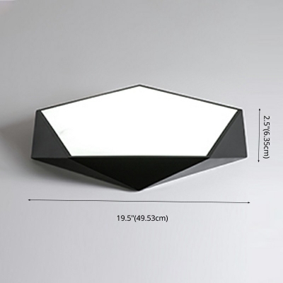 1-Light Flush Mount Lamp Modern Style Geometric Shape Metal Ceiling Light Fixture