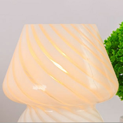 1-Light Night Table Lamps Minimalism Style Cone Shape Glass Table Light