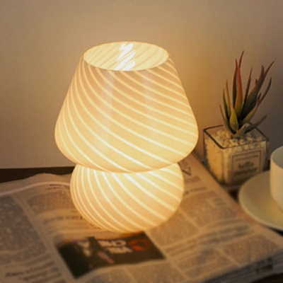 1-Light Night Table Lamps Minimalism Style Cone Shape Glass Table Light