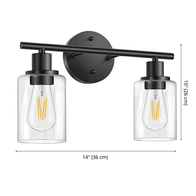2 Lights LED Wall Sconce Nordic Style Glass Metal Vanity Light for Dressing Table