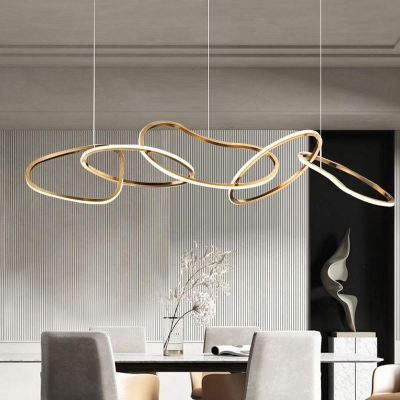 5-Light Hanging Island Lights Modern Style Ring Shape Metal Multi Light Pendant