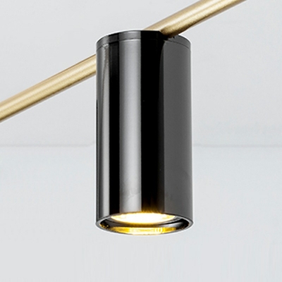 5 Lights Contemporary Geometric Lighting Chandelier Metal Cylinders ​Spotlight