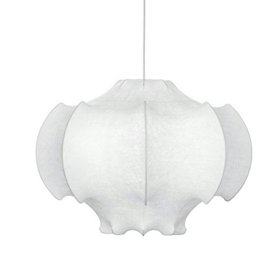 Contemporary Down Lighting White Silk Hanging Light Fixtures for Dining Room